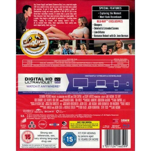 Sex Tape (Blu-ray 2014) Rating 15 - BRAND NEW Sex Tape (Blu-ray 2014) Rating 15 - BRAND NEW