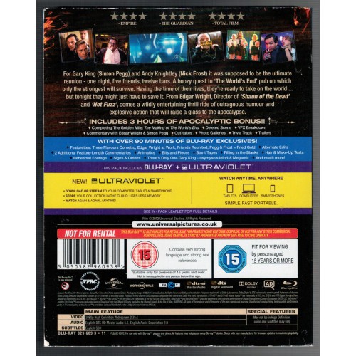 The World's End (Blu-ray 2013) Rating 15