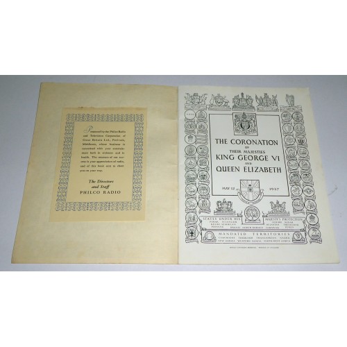King George VI Coronation - Official Souvenir Programme - Philco Staff Gift King George VI Coronation - Official Souvenir Programme - Philco Staff Gift