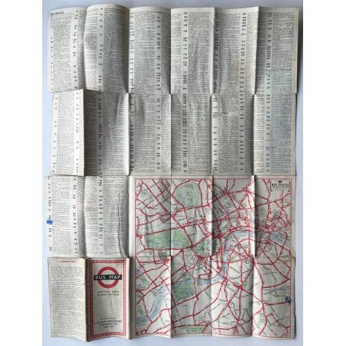 London Transport Central Bus Map 1957 - 557/1214L/500M