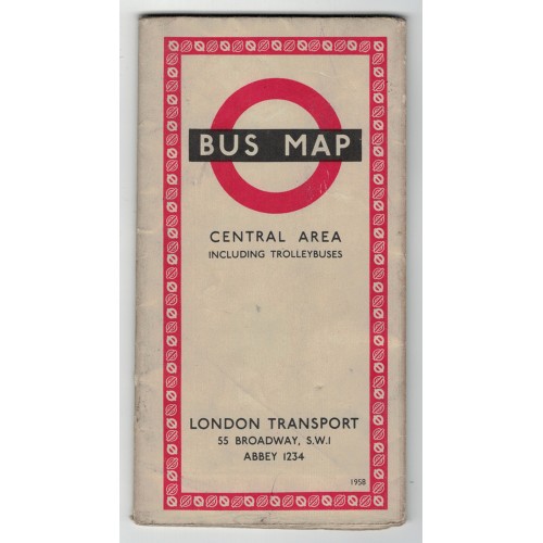 London Transport Central Bus Map 1958 - 1157/2642E 400M