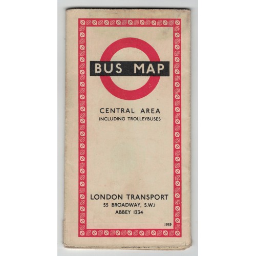 London Transport Central Bus Map 1959 No.3 - 759/1816E. 350M.(No.3)
