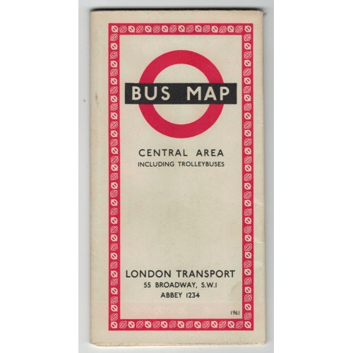 London Transport Central Bus Map 1961 No.1 - 161/268E 150M(No.1)