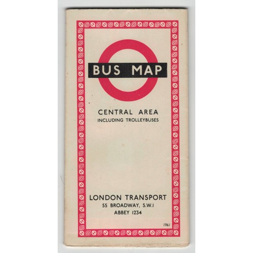 London Transport Central Bus Map 1961 No.2 - 461 1143E 350M(No.2)