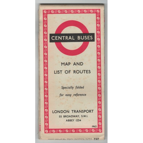 London Transport Central Bus Map 1963 No.2 - Print ref. 463/1044 E 350M (No.2)