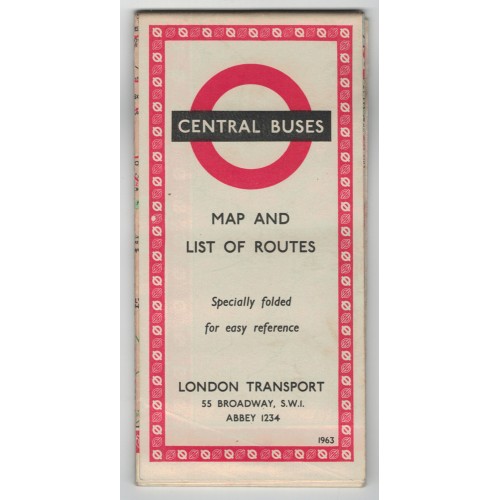 London Transport Central Bus Map 1963 No.3 - Print ref. 863/2355 E 250M (No.3)