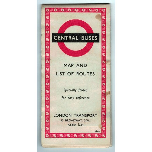 London Transport Central Bus Map 1964 No.3 - Print ref. 964/2657 E (500m) No.3