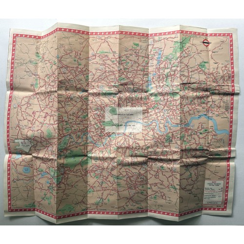 London Transport Central Bus Map 1964 No.3 - Print ref. 964/2657 E (500m) No.3 London Transport Central Bus Map 1964 No.3 - Print ref. 964/2657 E (500m) No.3