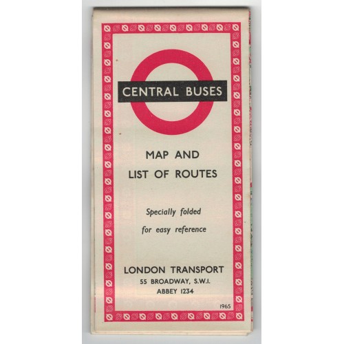 London Transport Central Bus Map 1965 No.2 - Print ref. 965/2868Z/500M No.2 with amendment