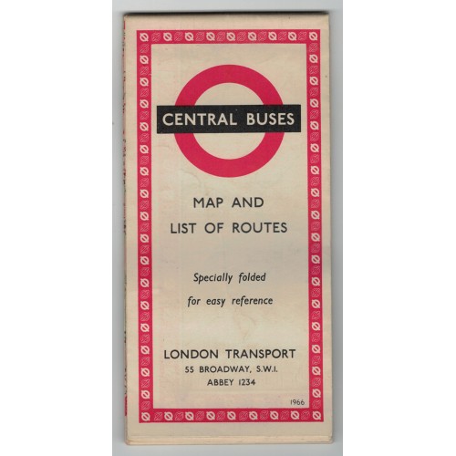 London Transport Central Bus Map 1966 No.2 - Print ref. 566/1701Z/500,000 No.2