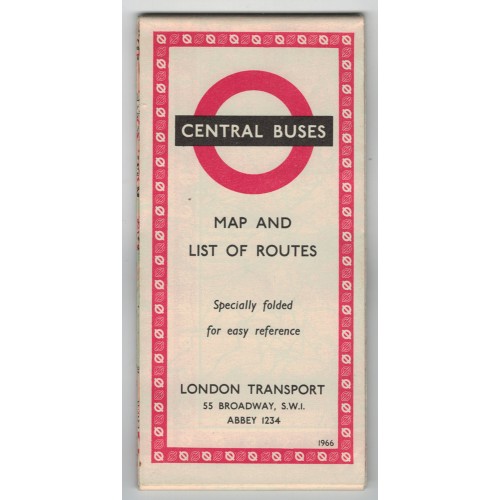 London Transport Central Bus Map 1966 No.2 - Print ref. 966/3052Z/150,000 No.2 (R)