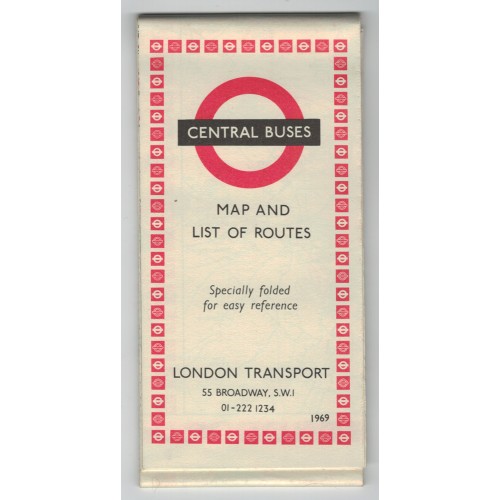 London Transport Central Bus Map 1969 No.2 - Print ref. 1168/3087Z/500,000