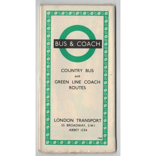 London Transport Country Bus Map 1960 - Print ref 959 23785 400,000