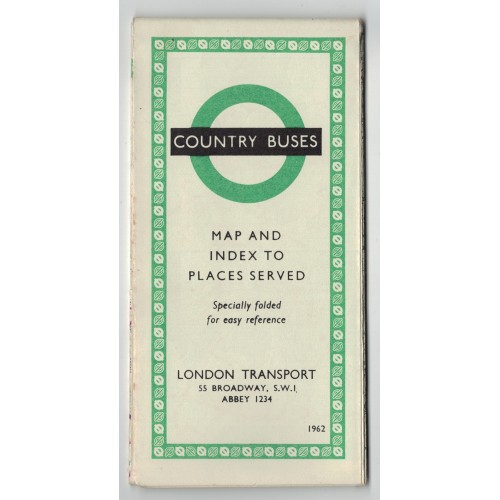 London Transport Country Bus Map 1962 - Print ref 962 2823s 200M