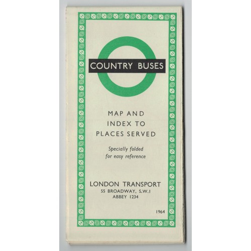 London Transport Country Bus Map 1964 - Print ref 364/982s/200M