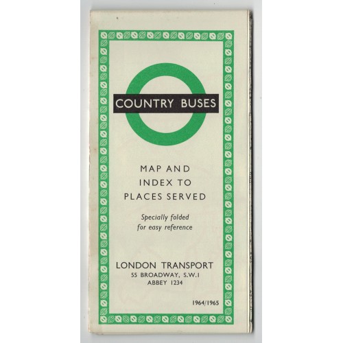 London Transport Country Bus Map 1964/1965 - Print ref 1064/3286s/150M