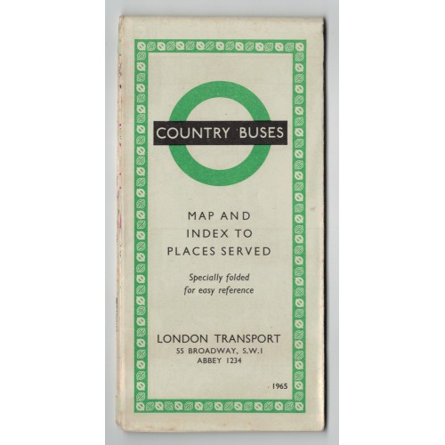 London Transport Country Bus Map 1965 - Print ref 464/1022s/150M