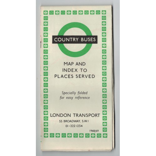 London Transport Country Bus Map 1968/69 - Print ref 1068/3402C/150M