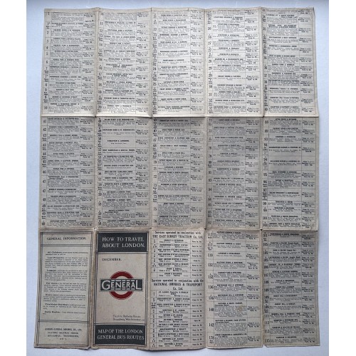 London General Bus Route Map - How To Travel About London - December 1921