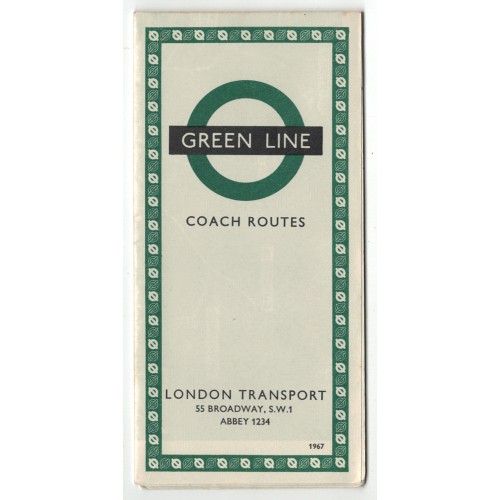 London Transport Green Line Coach Folder Map 1967 - print ref 367/901s/75m