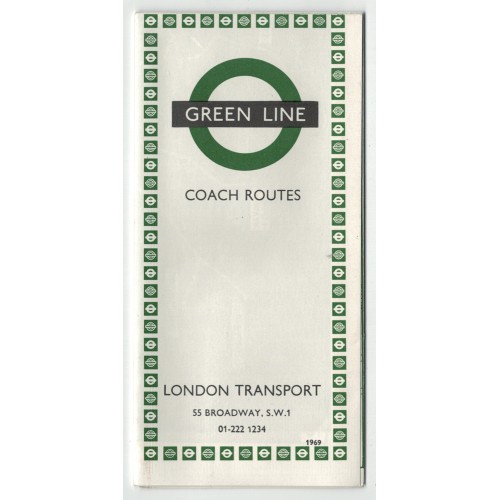 London Transport Green Line Coach Folder Map 1969 - print ref 269/503Z/150,000