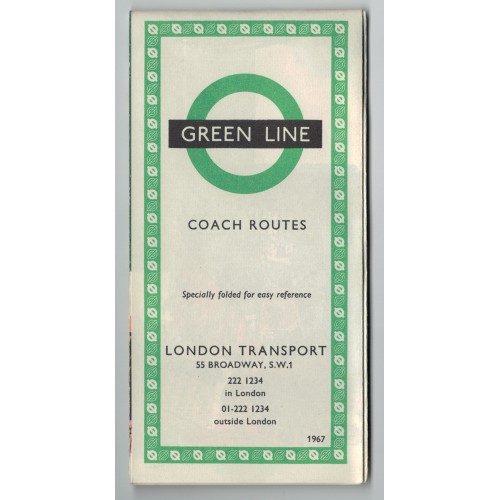 London Transport Green Line Coach Pictorial Map 1967 - print ref 1166/3620S/250M