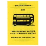 Route H29 Night Bus Timetable Leaflet - 20th Augus...