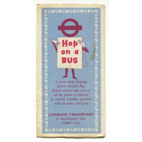 London Transport 'Hop on a Bus' Leaflet 1959  - Print ref. 459 791E 250M