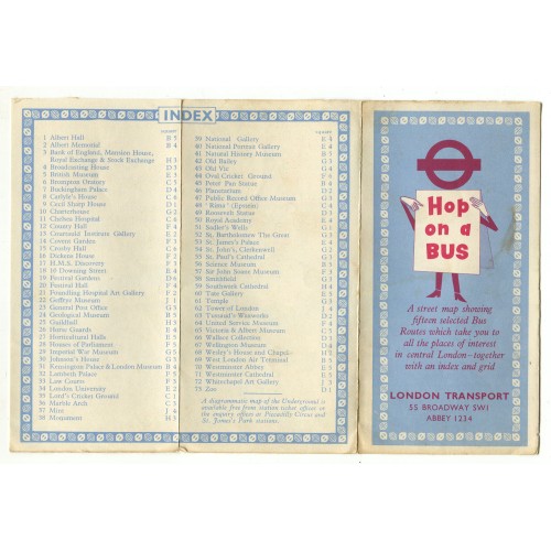 London Transport 'Hop on a Bus' Leaflet 1959 - Print ref. 459 791E 250M London Transport 'Hop on a Bus' Leaflet 1959 - Print ref. 459 791E 250M