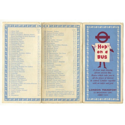 London Transport 'Hop on a Bus' Leaflet 1960  - Print ref. 560/1162E/250M