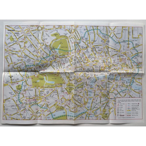 London Transport Large Print Central London Bus map 1994/95 London Transport Large Print Central London Bus map 1994/95