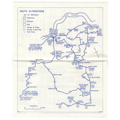 London Transport Alterations to Buses booklet South East London 1/7/64