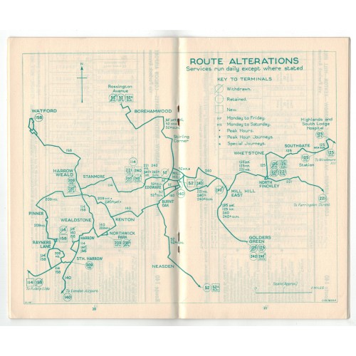 London Transport Alterations to Buses booklet Edgware, Finchley 23/1/66 London Transport Alterations to Buses booklet Edgware, Finchley 23/1/66