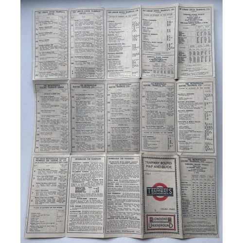 London Tramway Routes Map and Guide - 1927 London Tramway Routes Map and Guide - 1927