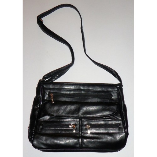 Jazzi Women's Black Leather Shoulder Bag (Style No: 4066PU) - BRAND NEW
