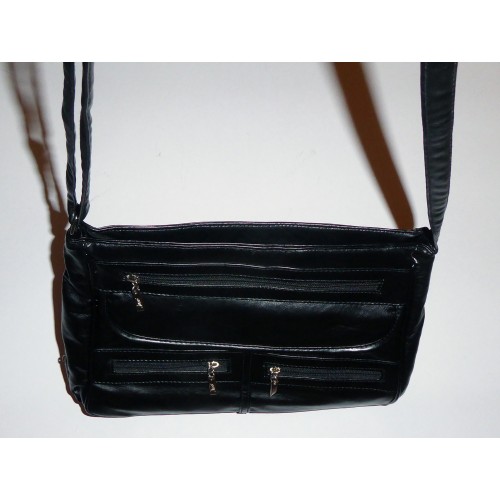 Jazzi Women's Black Leather Shoulder Bag (Style No: 4066PU) - BRAND NEW