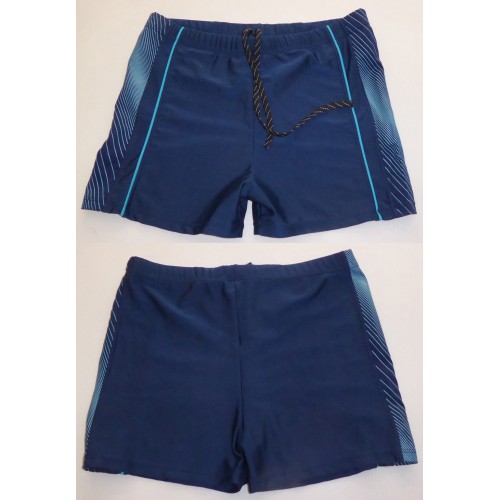 UNBRANDED MEN'S NYLON/ELASTANE TRUNKS - Colour Blue pattern - Size S