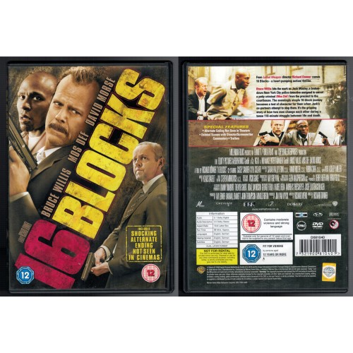 16 BLOCKS DVD starring Bruce Willis, Mos Def and David Morse Rating 12 16 BLOCKS DVD starring Bruce Willis, Mos Def and David Morse Rating 12
