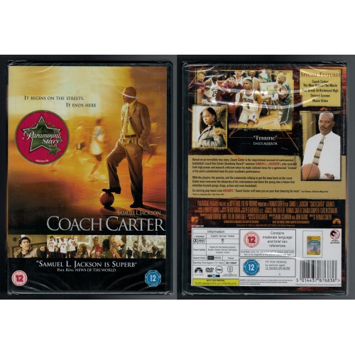 COACH CARTER DVD with Samuel L. Jackson - BRAND NEW SEALED Rating 12