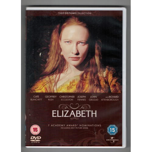 ELIZABETH DVD stars Cate Blanchett, Emily Mortimer, Terence Rigby, Kathy Burke Rating 15