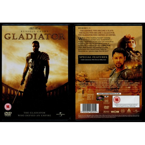 GLADIATOR DVD - Action/Adventure - Russell Crowe Rating 15