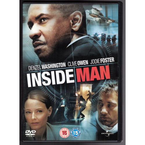 INSIDE MAN DVD starring Denzel Washington and Clive Owen Rating 15
