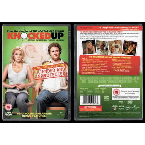 KNOCKED UP 2-disc SPECIAL EDITION DVD with Seth Rogen Rating 15 KNOCKED UP 2-disc SPECIAL EDITION DVD with Seth Rogen Rating 15