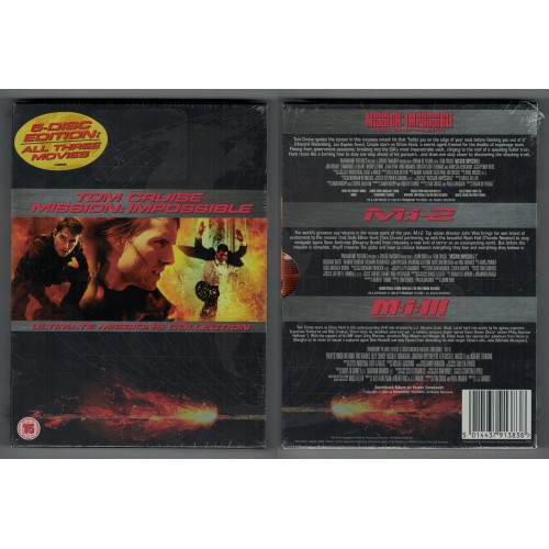 TOM CRUISE MISSION: IMPOSSIBLE DVD BOX SET FILMS 1, 2 & 3 - BRAND NEW SEALED Rating 15