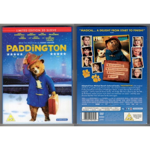 PADDINGTON DVD - Limited Edition 3D Sleeve Rating PG