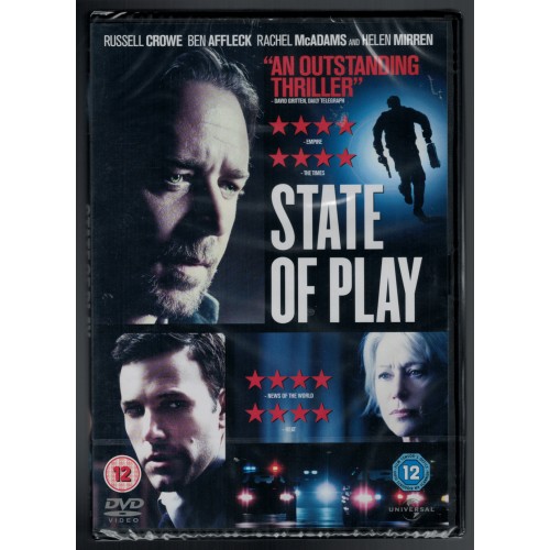 STATE OF PLAY DVD starring Russell Crowe and Helen Mirren BRAND NEW SEALED Rating 12
