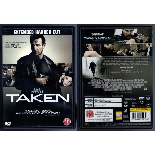 TAKEN DVD starring Liam Neeson, Holly Valance Rating 18