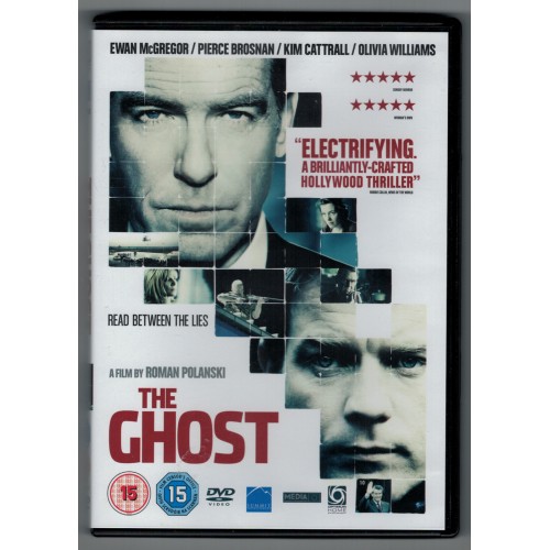 THE GHOST DVD stars Ewan McGregor, Pierce Brosnan, Kim Cattrall, Olivia Williams Rating 15