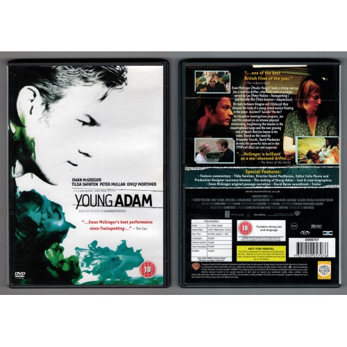 YOUNG ADAM DVD staring Ewan McGregor Rating 18