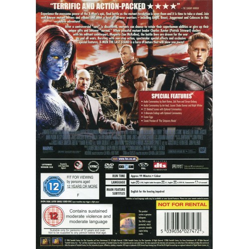 X-Men III - The Last Stand (DVD 2006) Rating 12